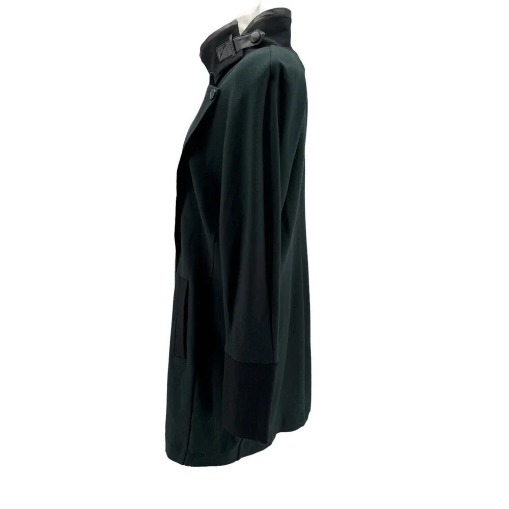 CAbi #3725 Women's Forest Green Long Sleeve Renaissance Coat Size Large